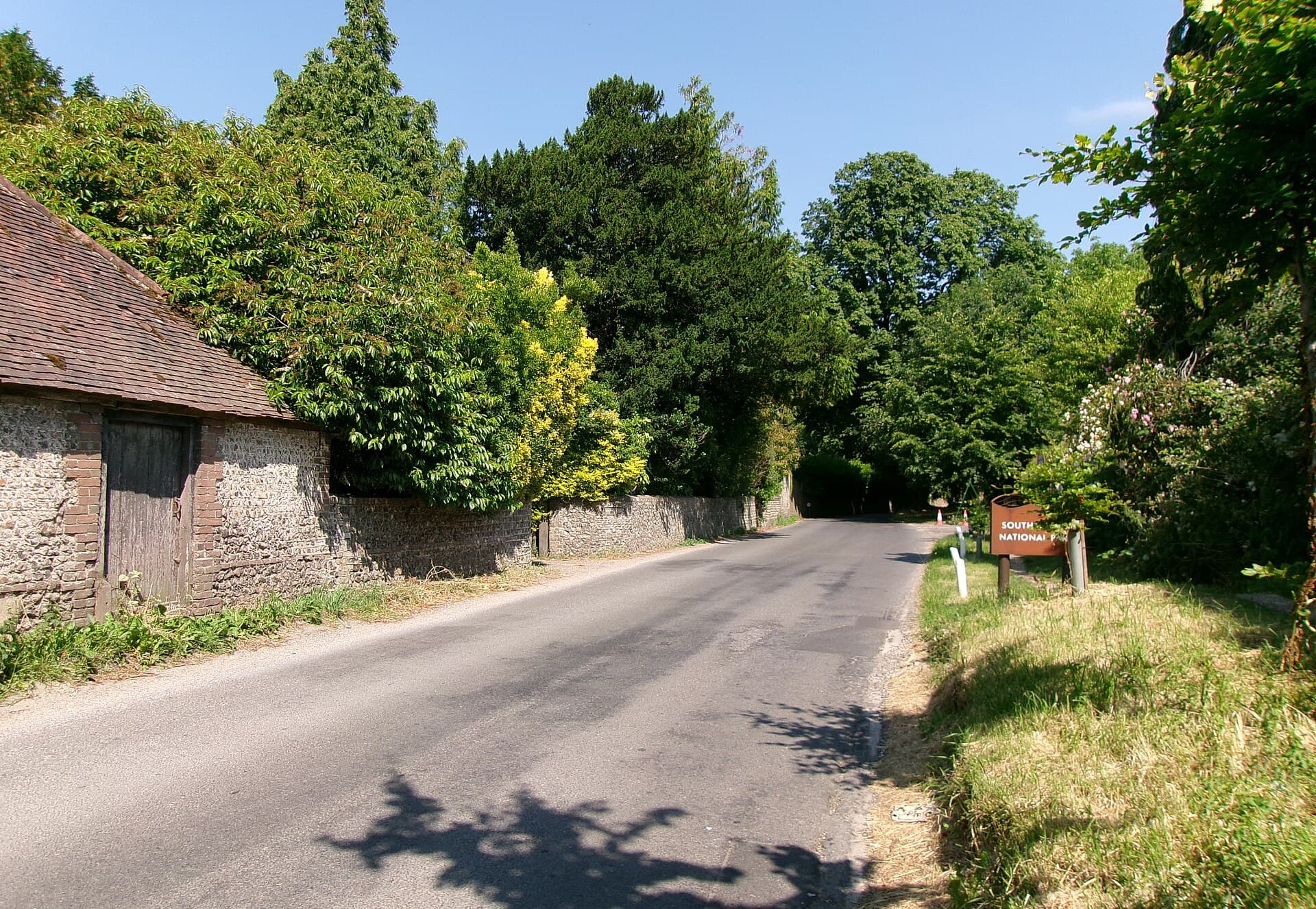 The entrance to the South Downs National Park at East Lavant, West Sussex.